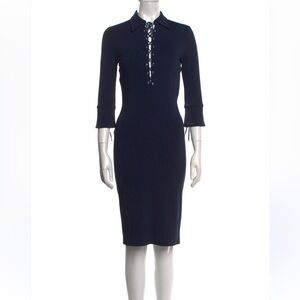 Diane Von Furstenberg Midi Blue Special Occasion Party Dress Size 4